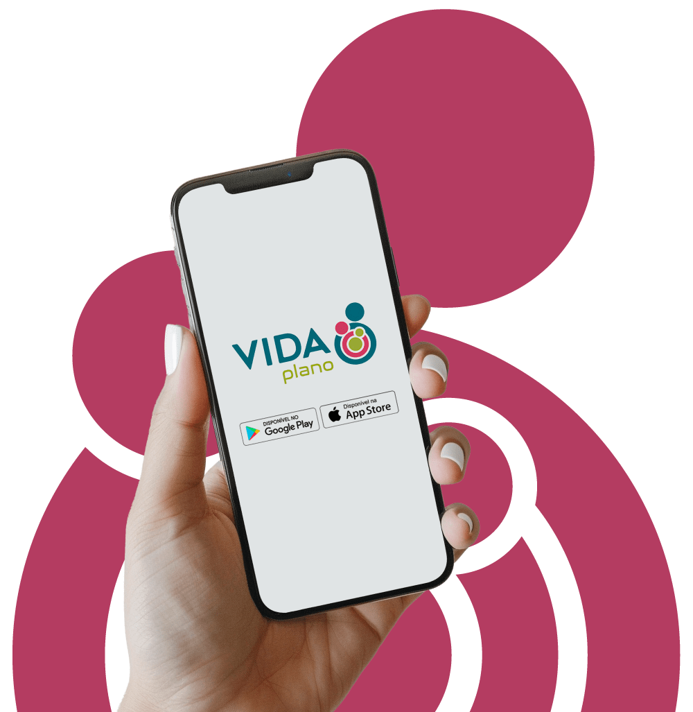Celular com o App Vida Plano